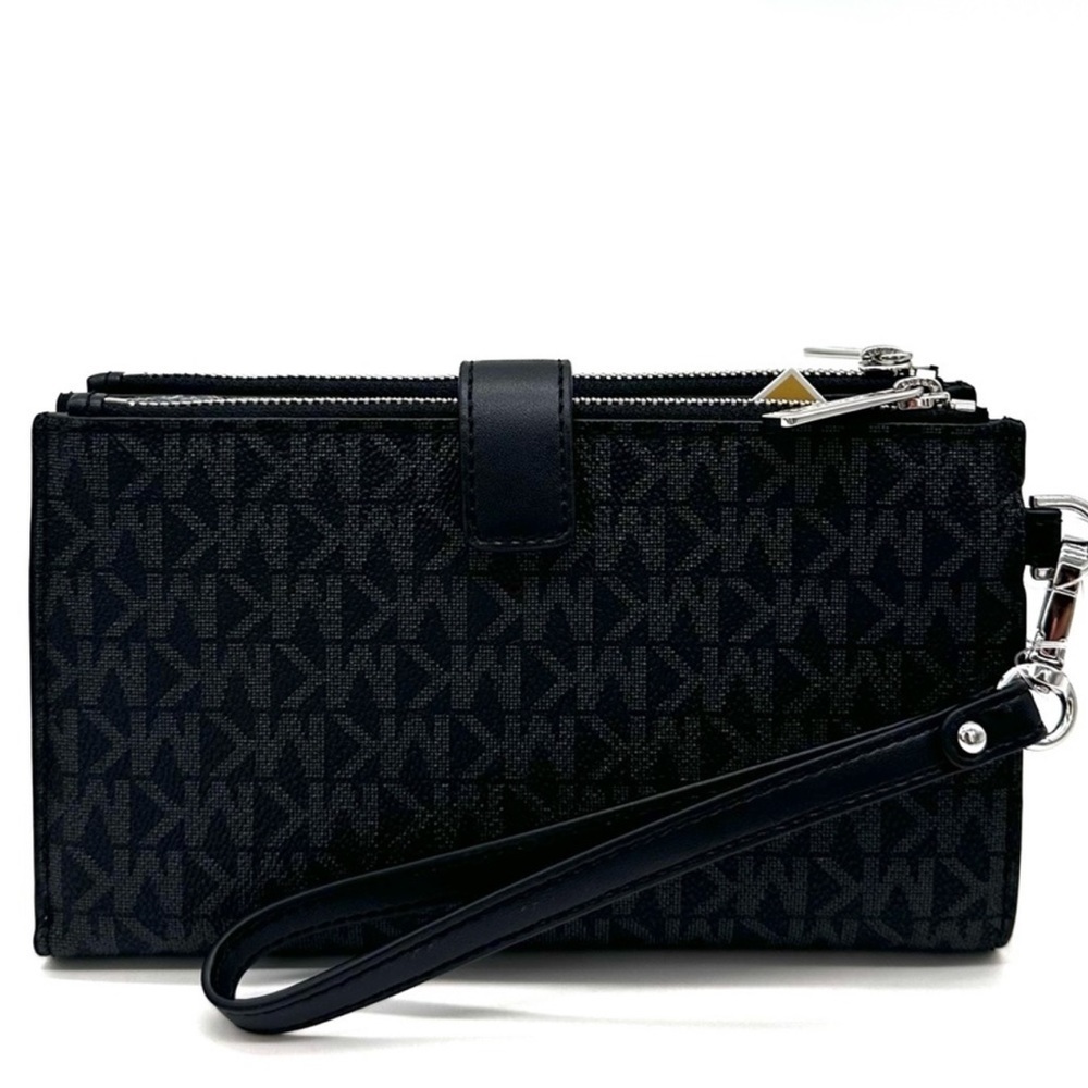 Michael Kors Large Double Zip Wallet Wristlet Black - Picture 5 of 9